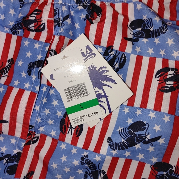 TRUNKS SANO LOBSTER/FLAG PRINTED SWIM TRUNK XL - Picture 8 of 12